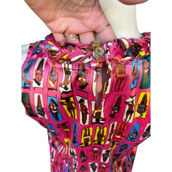 TRACY NEGOSHIAN Pink‎ Sunbathers Braided Neckline Shift Dress - Small - Picture 8 of 14